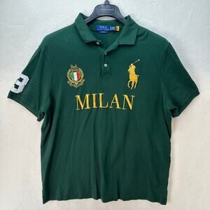 POLO RALPH LAUREN Men's XL Sports Polo Shirt Milan Italy Green